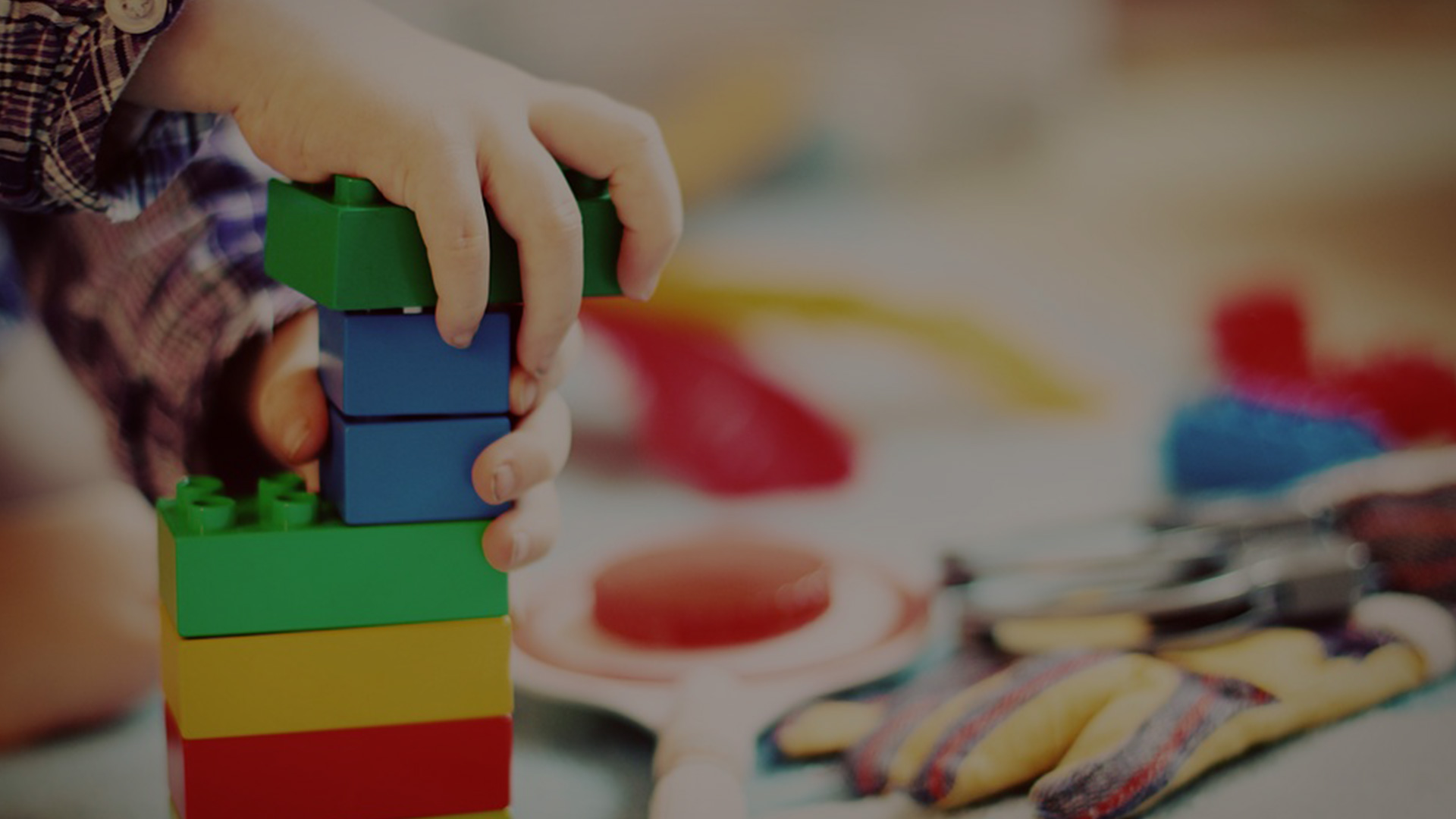 Young children learning and playing